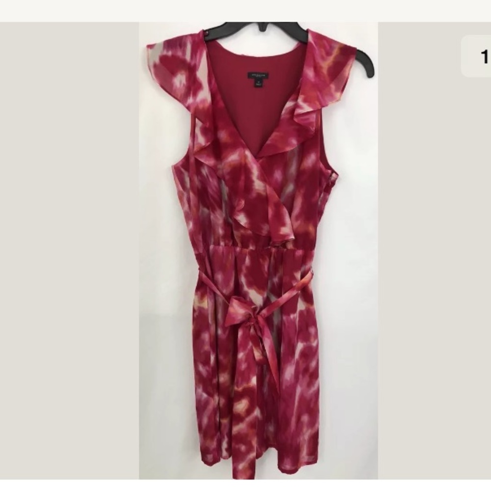 Ann Taylor pink belted silk‎ dress 2